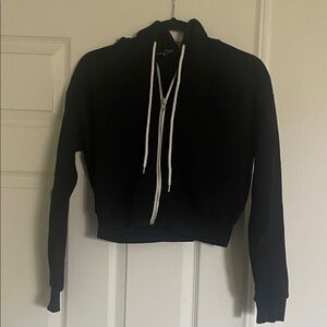 Forever 21 Black Zip-Up Hoodie Sweater